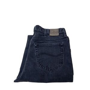Lee Mens Regular Fit Straight Leg Classic Black Denim Tag 36x34 Approx 34x33